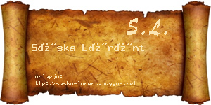 Sáska Lóránt névjegykártya